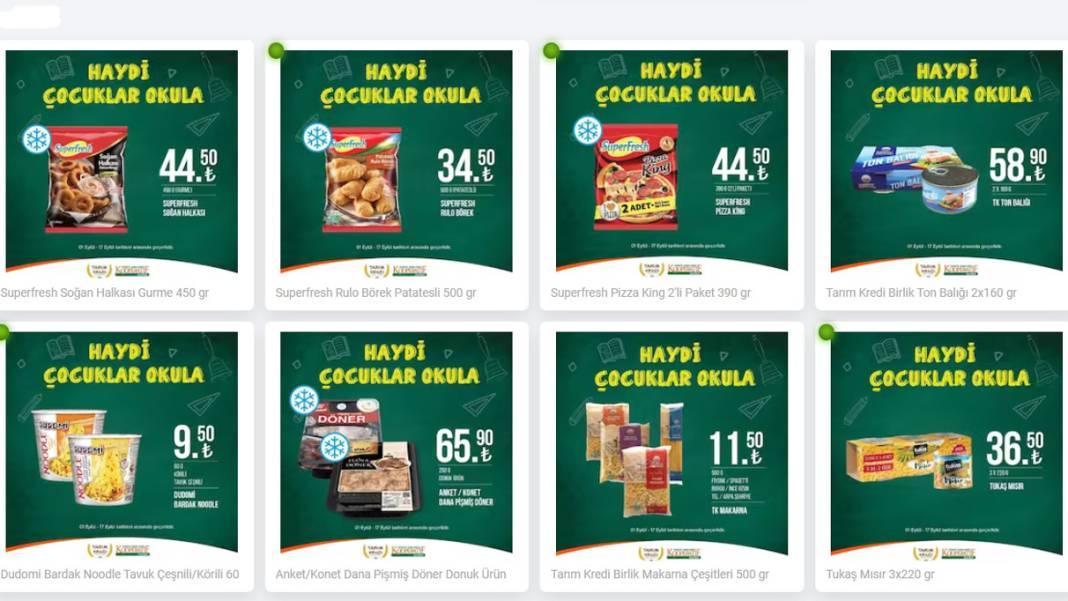 Okulların açılmasının ardından Tarım Kredi Market'ten dev indirim: İşte 12 -17 Eylül 2023 market kataloğu 1